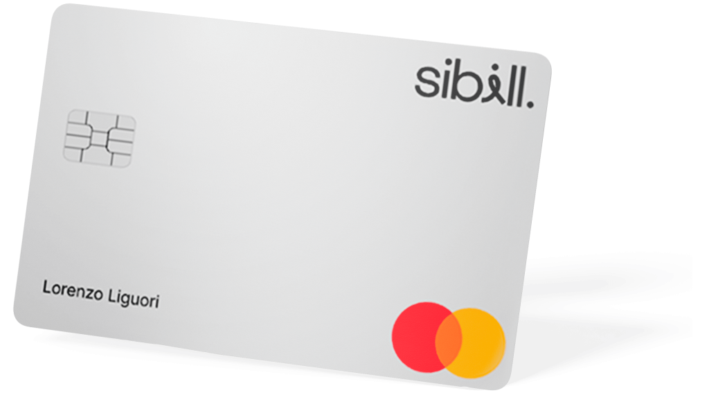 Carta di credito con logo Sibill