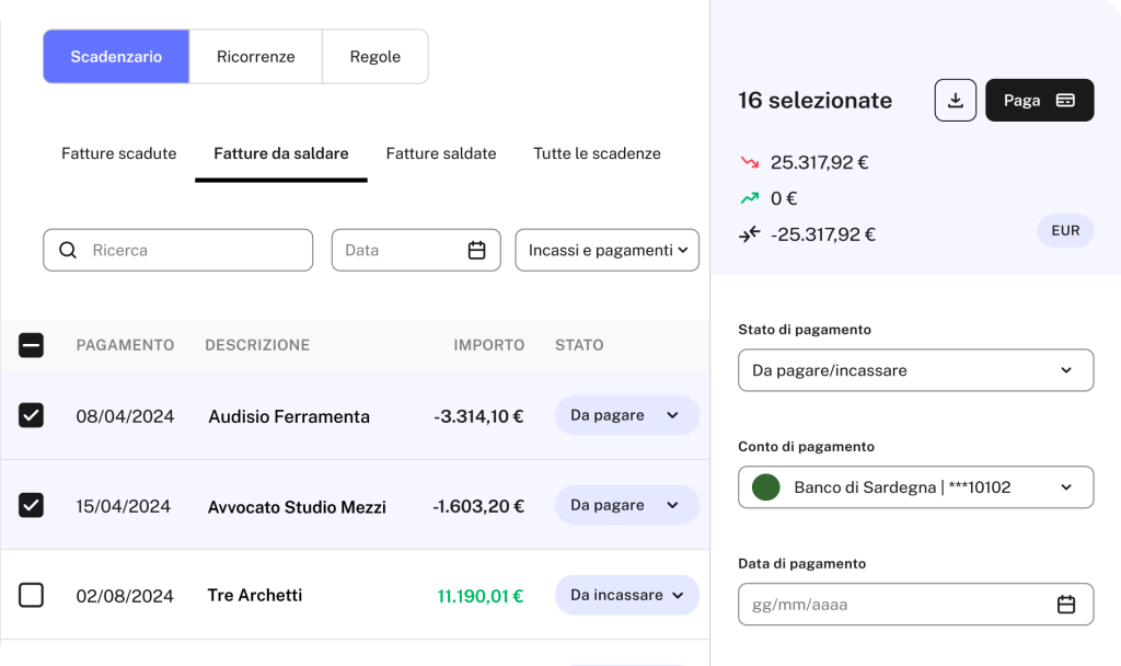 Demo piattaforma Sibill